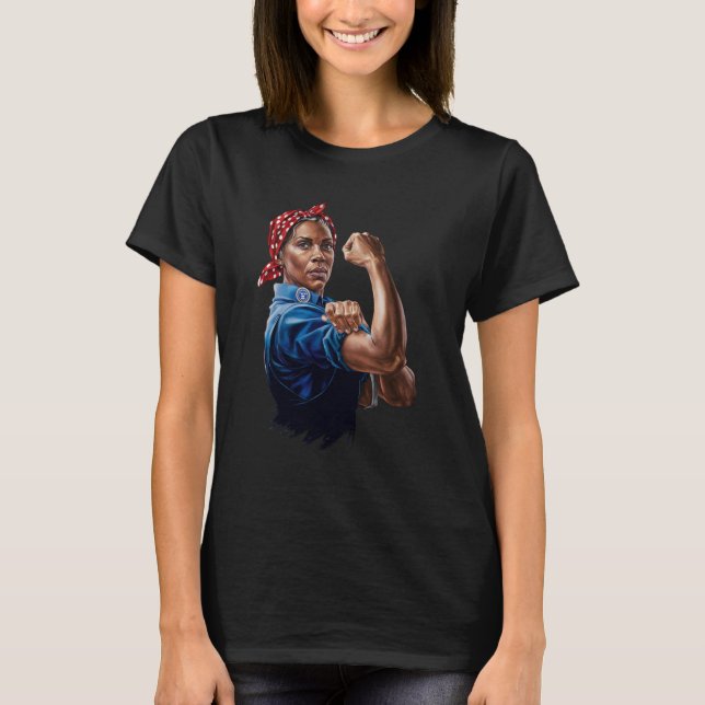 T-shirt Kamala Harris 2024 Rosie Le chat sans enfant Rivet (Devant)