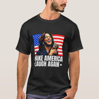 T-shirt Kamala Harris Rend L'Amérique Rire À Nouveau Chat 