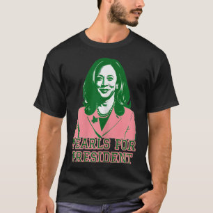 T-shirt Kamala Harris Rose & Vert Course Présidentiell