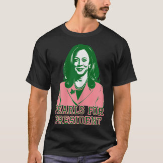 T-shirt Kamala Harris Rose &amp; Vert Course Présidentiell