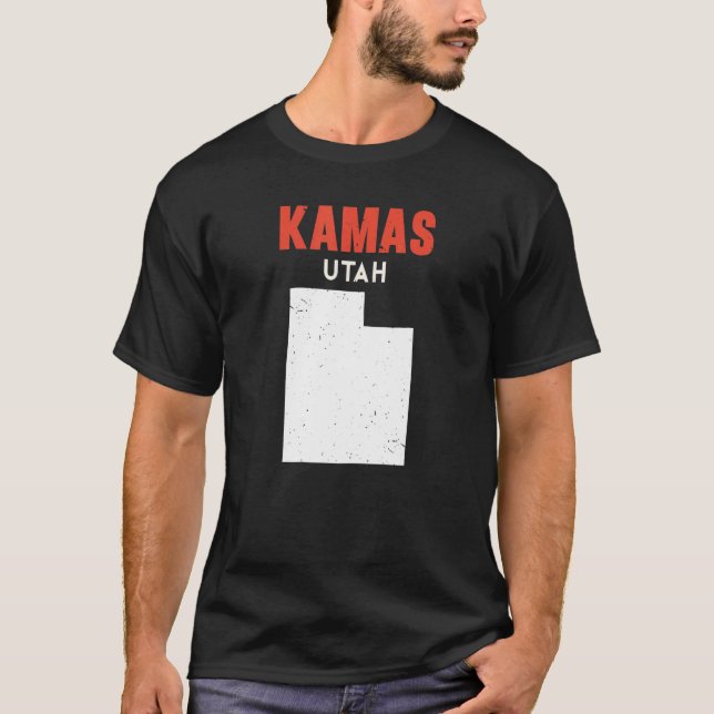 T-shirt Kamas Utah USA State America Travel Utahan (Devant)