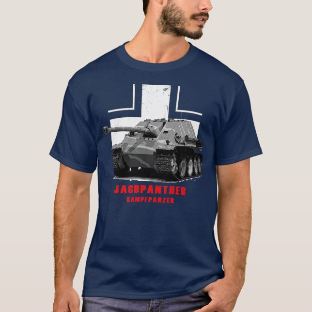T-shirt Kampfpanzer Jagdpanther Military tank WW2 (Devant)
