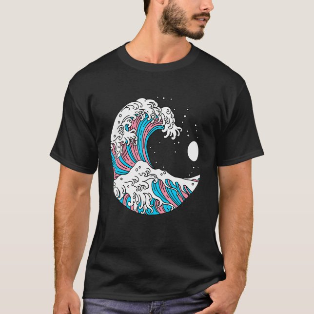 T-shirt Kanagawa Japonais La Grande Vague De Transgenre Lg (Devant)