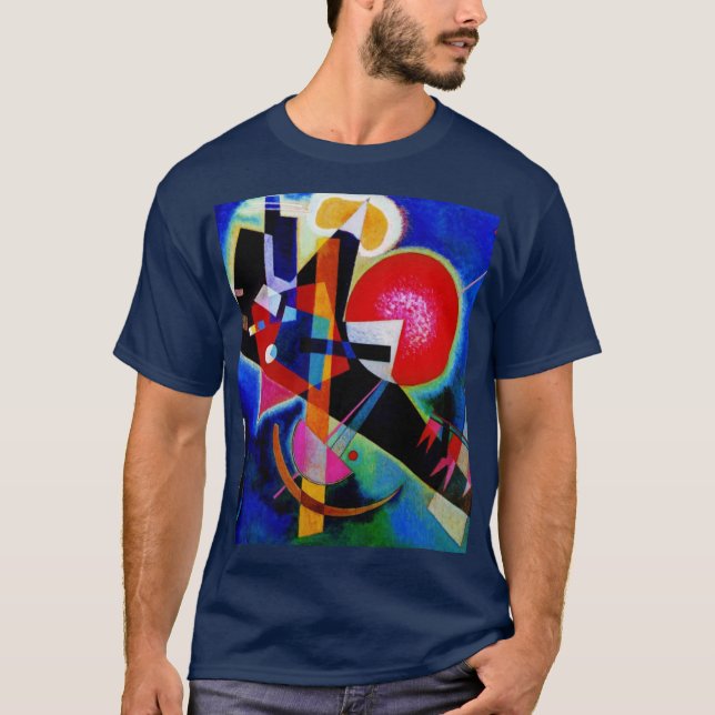 T-shirt Kandinsky en bleu Abstrait peinture bleu marine (Devant)