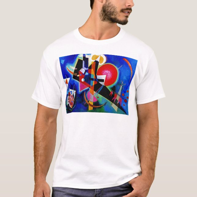 T-shirt Kandinsky en peinture Abstraite bleue (Devant)