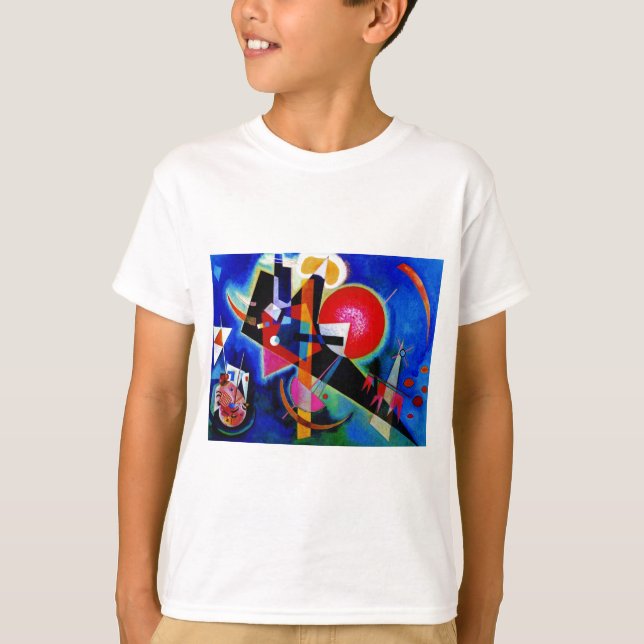 T-shirt Kandinsky en peinture Abstraite bleue (Devant)