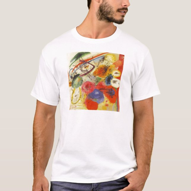 T-shirt Kandinsky Noir frappe la peinture Abstraite (Devant)