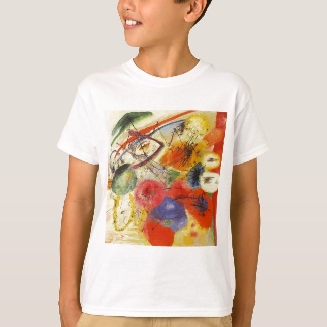 T-shirt Kandinsky Noir frappe la peinture Abstraite (Devant)