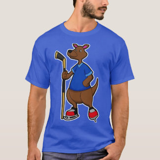 T-shirt Kangaroo au hockey sur glace avec bâton de hockey 