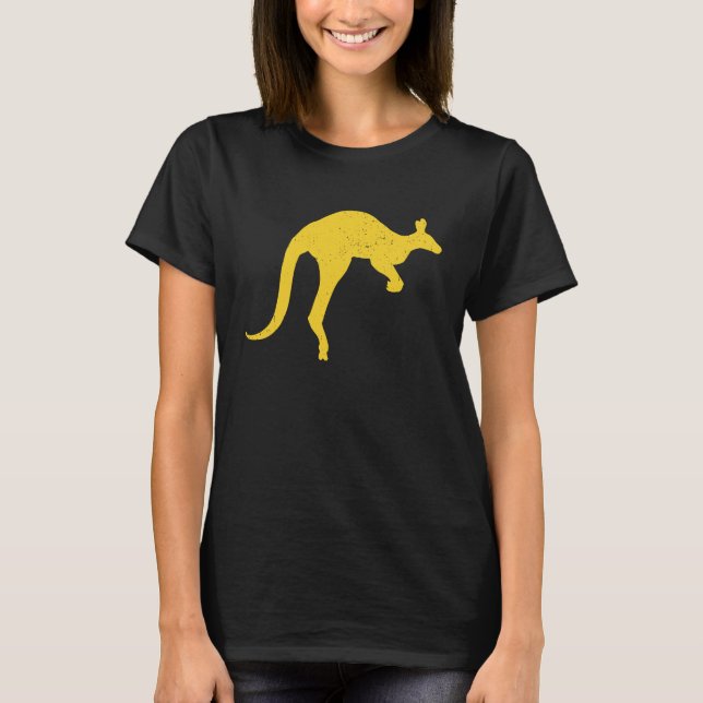 T-shirt Kangaroo Aussie Australia Roo Yellow Kangaroo (Devant)