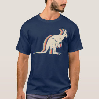 T-shirt Kangaroo Australia Retro Line Art retro