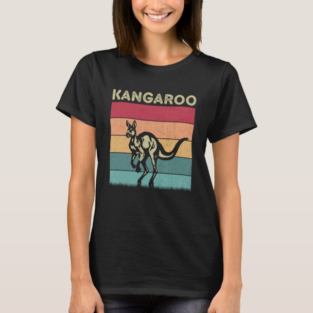 T-shirt Kangaroo Perdu Garçons Filles Style Rétro K (Devant)