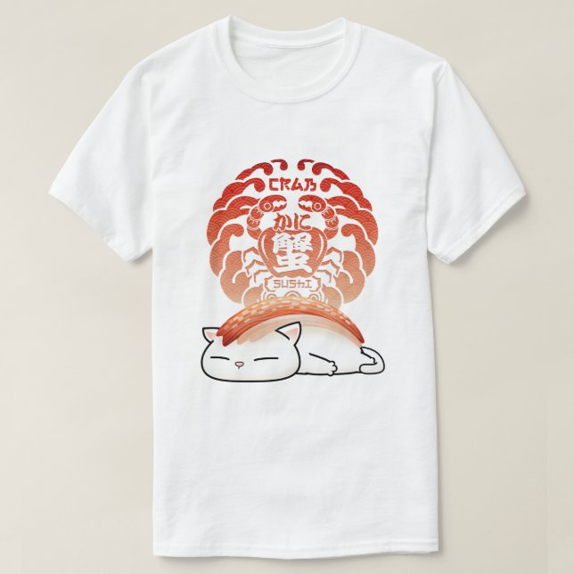 T-shirt Kani Crab Sushi Chat (Design devant)