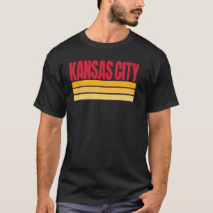 T-shirt Kansas City Rouge Jaune Rétro Frappe Hometown Kans
