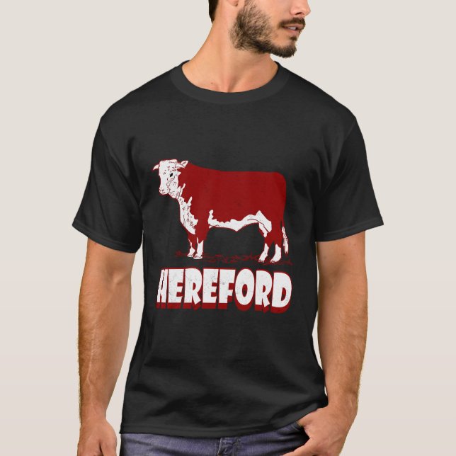T-shirt Kansas élevage de bétail troupeau de boeuf Herefor (Devant)