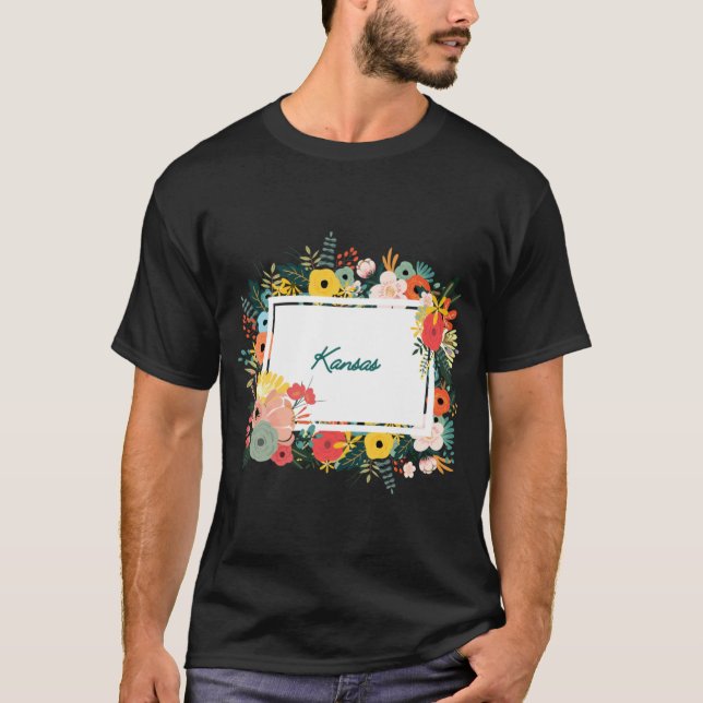 T-shirt Kansas Flower Frame (Devant)