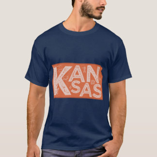 T-shirt Kansas Map Typography Red