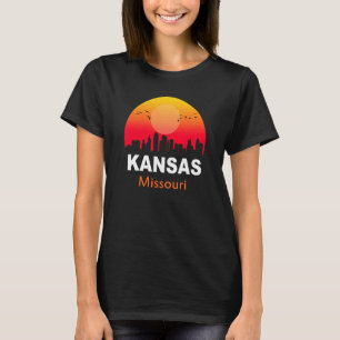 T-shirt Kansas Missouri Vintage Sunset Retro City State Ét