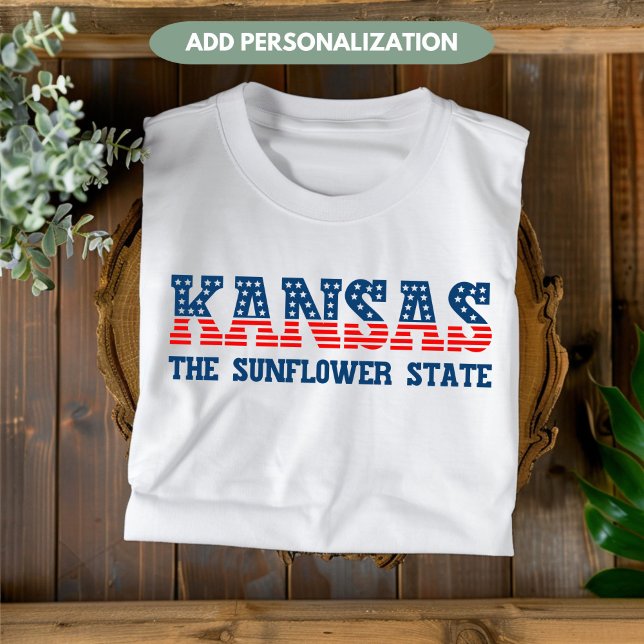 T-shirt Kansas Patriotique L'État du tournesol Personnalis (Créateur téléchargé)
