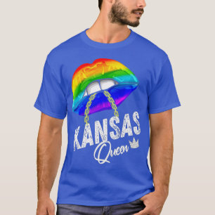 T-shirt Kansas Queen LGBTQ Gay pride Rainbow Flag USA