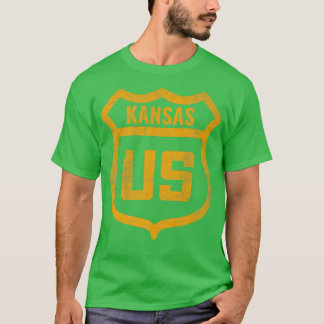 T-shirt Kansas - route américaine à l'aspect patiné