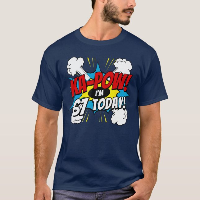 T-shirt KaPow 67 Years Old Comic Book 67th Birthday Super  (Devant)