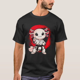 T-shirt Karate Axolotl Drôle Kawaii Arts Martiaux Japonais