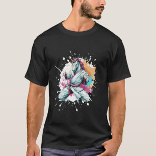T-shirt Karate Classique de Licorne Animal de Combat Judo