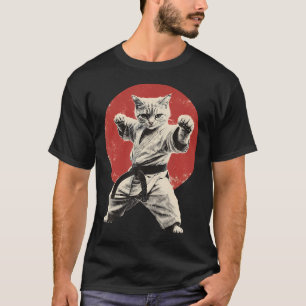 T-shirt Karate de Chat Judo Japon Drapeau Japonais