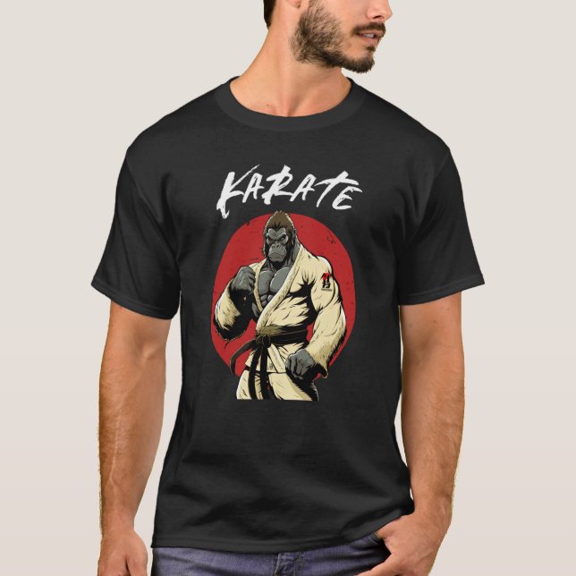 T-shirt Karate Gorilla Karateka Boys and Girls Karate Gori (Devant)