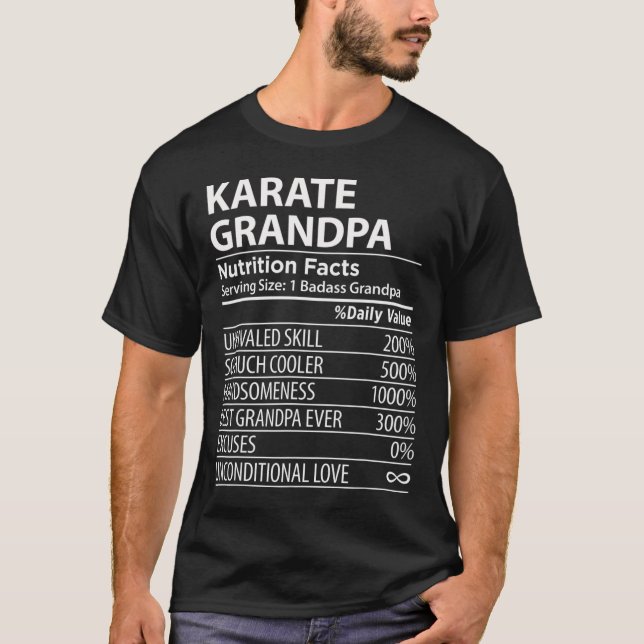 T-shirt Karate Grandpa Nutrition Fiches Funny Karate Grand (Devant)