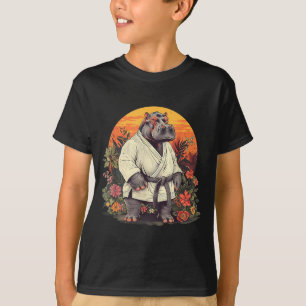 T-shirt Karate Hippo Animal MMA Taekwondo Arts Martiaux