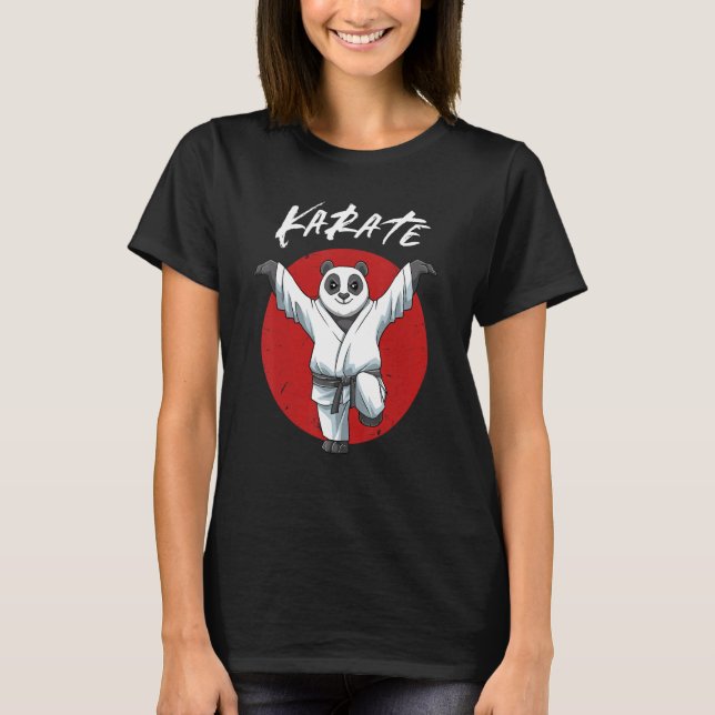T-shirt Karate Panda Crane Kick   Boys and Girls Karate Pa (Devant)