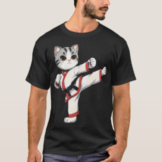 T-shirt Karate Taekwondo Chat Drôle Jiu Jitsu Femmes Fille