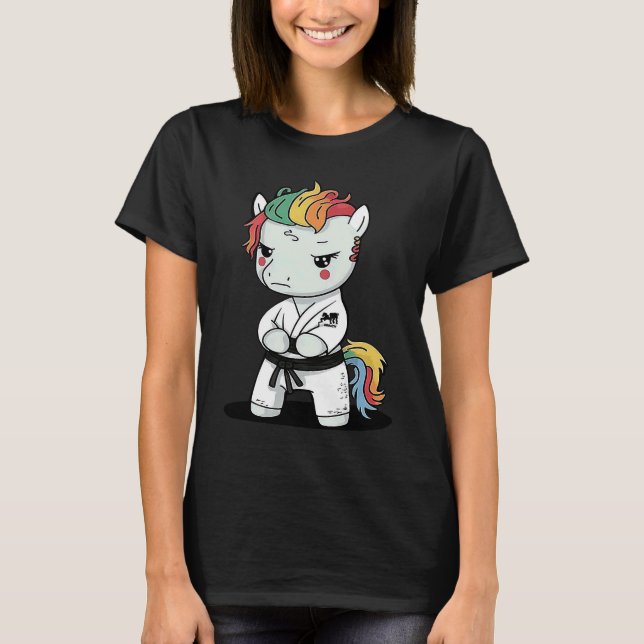 T-shirt Karate Unicorn in Keikogi  Japanese Karateka (Devant)
