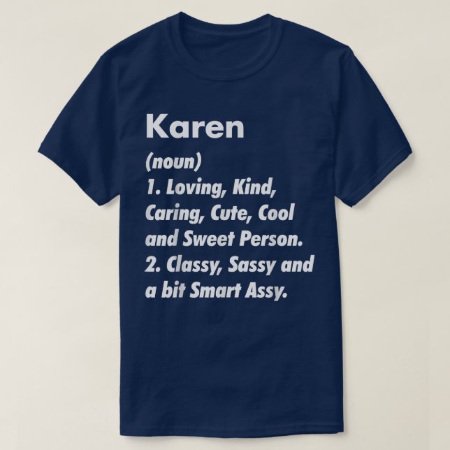 T-shirt Karen Définition Personnalisée Drôle Cadeau Annive (Design devant)