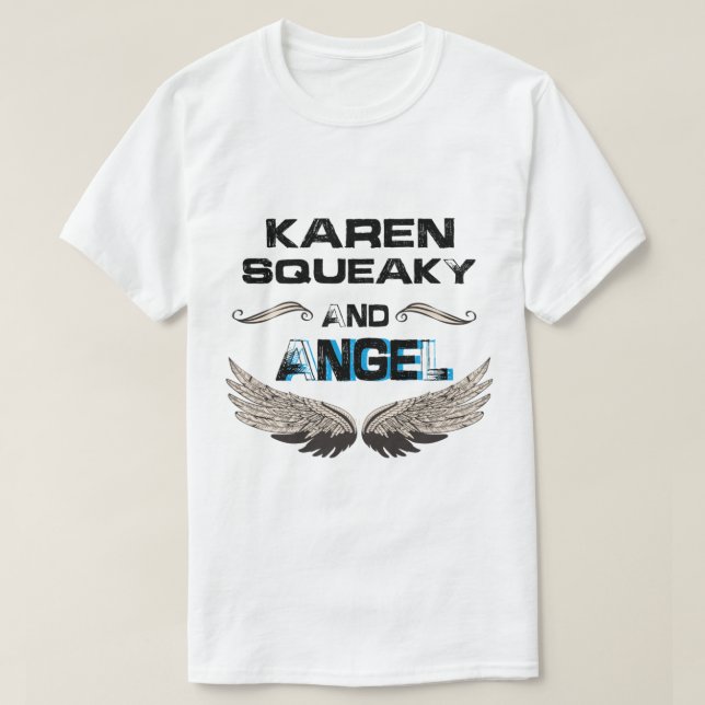 T-shirt Karen Squeaky Et Angel Cute Blanc Et Noir (Design devant)