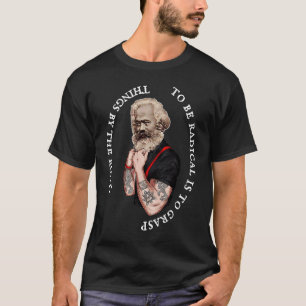 T-shirt Karl Marx Pop Art Portrait Revolution Tatoo Vintag