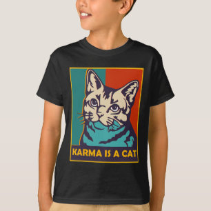 T-shirt Karma Est Un Chat Aimer Animaux Femmes Amoureux de