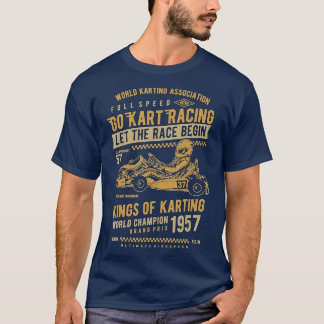 T-shirt Karting Gift Race Kart Enfants Adultes Go Kart (Devant)