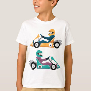 T-shirt Karting vont véhicule de course de chariot avec un