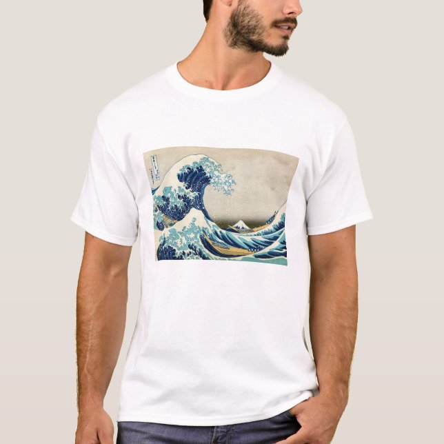 T-shirt Katsushika Hokusai - La Grande vague au large de K (Devant)