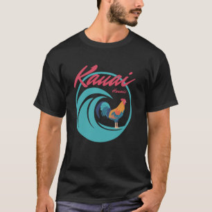 T-shirt Kauai Hawaii Rooster Surf poulet Vague Café Gard