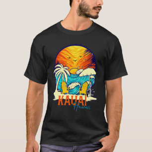 T-shirt Kauai Sunset Beach Hawaiian Vacances Couples Famil