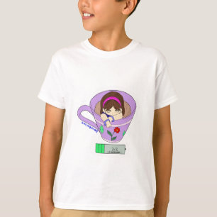 T-shirt Kawaii Amusant Batterie mignonne Temps de chargeme