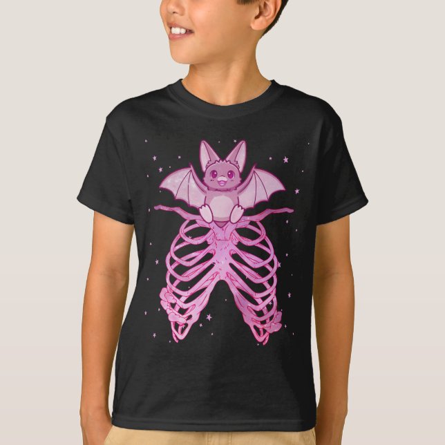 T-shirt Kawaii Anime Animal Pastel Goth Bat (Devant)