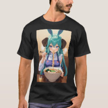 Kawaii Anime Elephant Girl mangeant Ramen