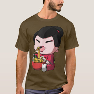 T-shirt Kawaii Anime Geisha nouilles asiatiques japonais R