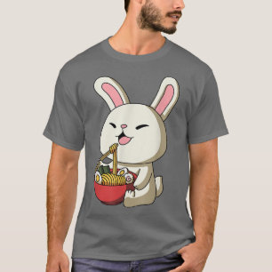 T-shirt Kawaii Anime Lapin Lapin Noodles Asiatiques Noodle