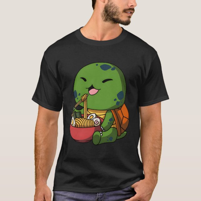 T-shirt Kawaii Anime Turtle asiatique nouilles japonais Ra (Devant)